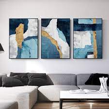 Wall Art Teal Blue Painting
