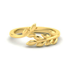 designer gold leaf ring