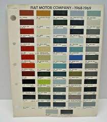 1969 Fiat Motor Co Color Paint Chip