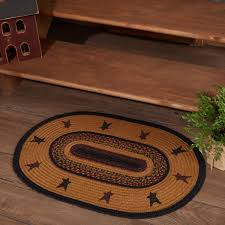 primitive country oval braided rug