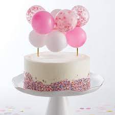 Cake Design With Balloon Topper gambar png
