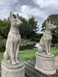 Large Egyptian Pharaoh Dog Statues