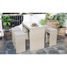 Cesicia Rattan Brown 5 Piece Wicker