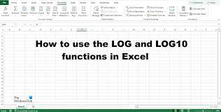 Log And Log10 Function In Excel