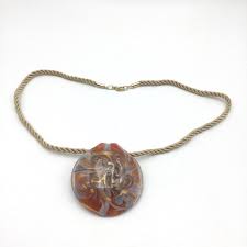 Murano Glass Pendant Necklace Round