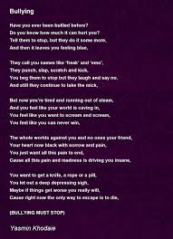 bullying bullying poem by yasmin khodaie
