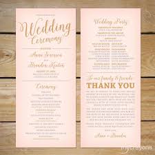 Wedding Program Template Printable Wedding Programs Blush