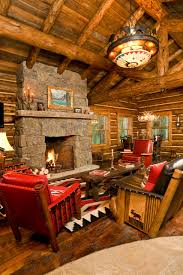 small log cabin living room ideas