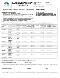 caregiver weekly timesheet fill and