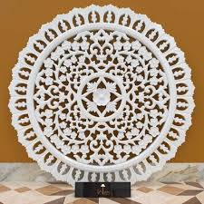 Round Wood Hand Carved Wall Panel