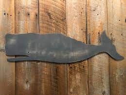 Charcoal Large 42 Wooden Whale Wall Art