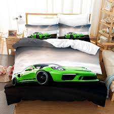 Green Race Car Bedding Set Full Boys