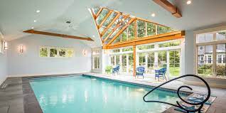 Pool Enclosure Glass Roof Fireplace