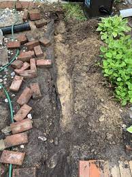 Brick Border Edging To A Flower Bed