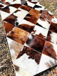 new cowhide table runner patchwork