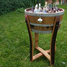 Wine Barrel Beverage Chiller With Stand