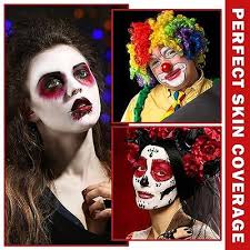clown makeup kit white black red face