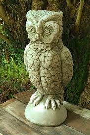 garden ornament large owl bird grey