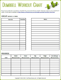Printable Dumbbell Workout Chart Create Your Own Fitness Plan