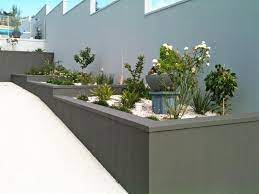 Cement Rendered Retaining Wall Garden