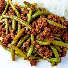 Green Beans With Minced Beef gambar png