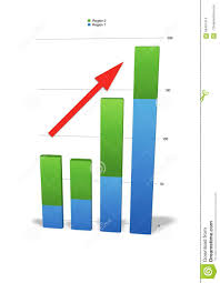 Bar Chart With Red Arrow Sales Stock Illustration