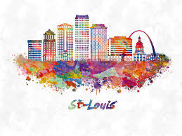 wall art print st louis skyline