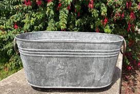 galvanised oval trough w handles