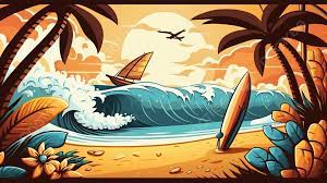 summer seaside surf background image