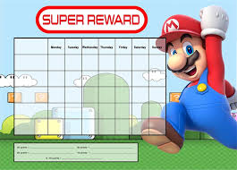 Mario Bros A4 Magnet Reward Chart Kristen Doherty Design