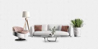 sofa and plant in living room mockup