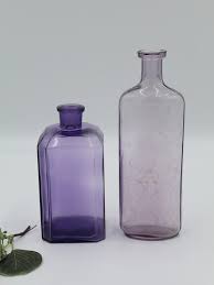 Purple Glass Bottles Old Medicine