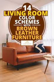 with brown leather furniture