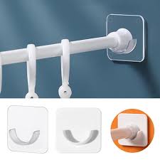 Adhesive Shower Curtain Rod Holder Wall