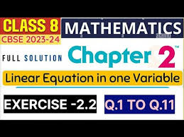 Ch 2 Linear Equations In One Variable