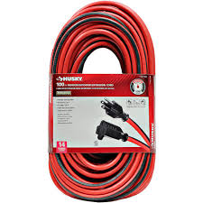 Husky 100 Ft 14 3 Indoor Outdoor Extension Cord Red And Black