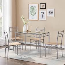 We did not find results for: Vecelo Dining Set For 4 Rectangular Glass Top Table With 4 Chairs Metal Frame Silver Walmart Com Walmart Com