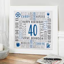 40th birthday personalised gifts for
