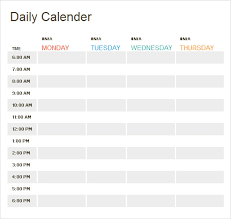 Daily Schedule Template Excel