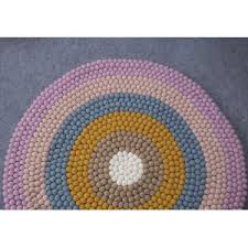 light rainbow felt ball rug rug size 100cm