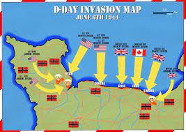 Invasiestranden & WO II bezienswaardigheden Normandië + kaartje