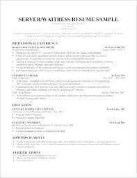 Resume Samples For Servers Resume Examples For Waitress Resume