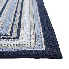 blue border outdoor rug at lowes