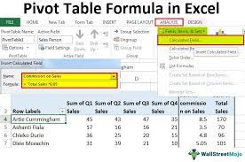 pivot table calculated field formula