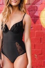 The Sheer Dot Underwire One Piece In Black To Wear In 2019