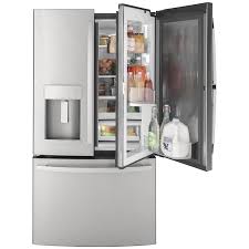 Check spelling or type a new query. Ge 27 8 Cu Ft French Door Refrigerator With Ice Maker And Door Within Door Fingerprint Resistant Stainless Steel In The French Door Refrigerators Department At Lowes Com