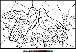 Small medium large full hd original what better way to relax on hot summer day than to chill in the shades and color this peacock coloring page for adults! Doves Color By Number Coloring Page Free Printable Coloring Pages For Kids