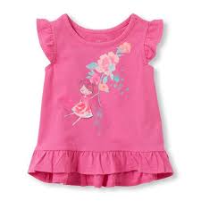 Baby Girls Toddler Girl Short Sleeve Graphic Ruffle Peplum