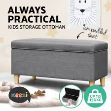 100% polyester textured velvet ottoman's are sleek and sumptuous, featuring a functional design that coordinates with just about any interior decor. Keezi Storage Ottoman Kids Foot Stool Blanket Box Toy Sofa Chair Bed Fabric Gy Ebay