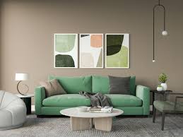 what color wall go with green sofa
